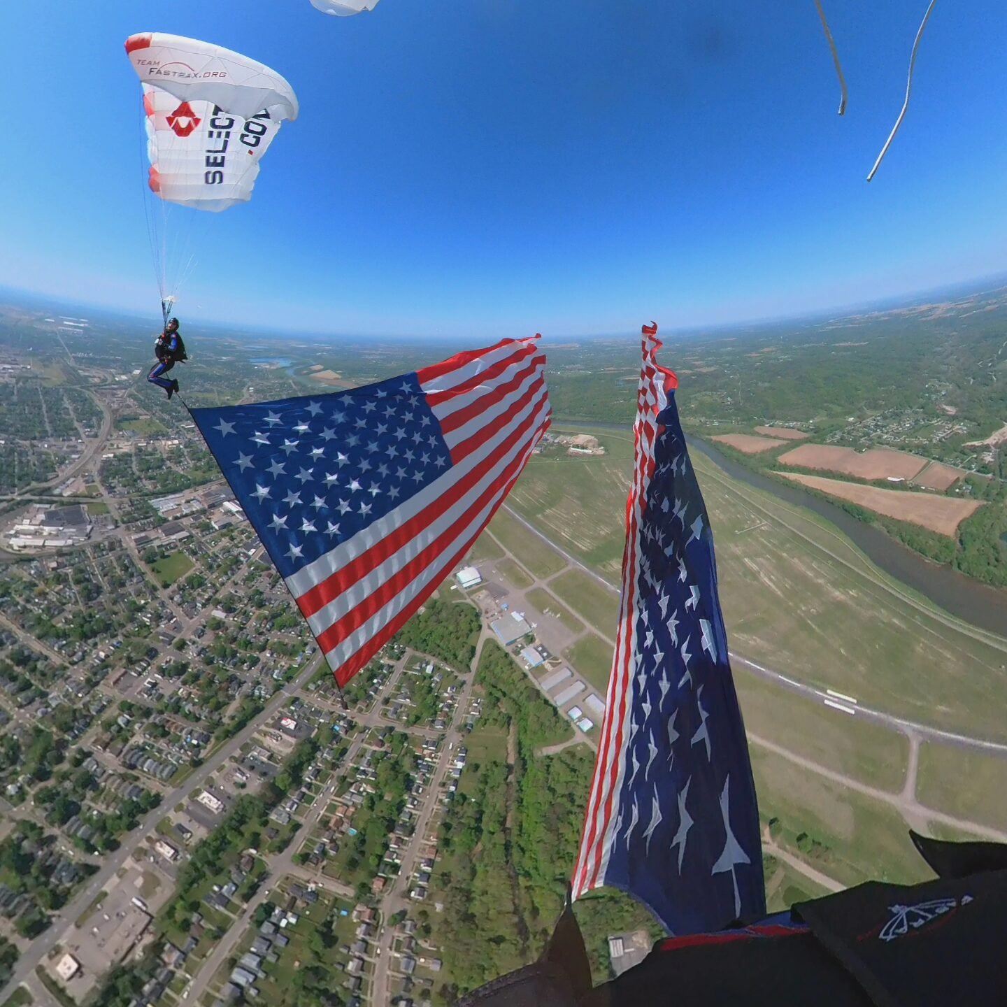 Twin U.S. flags