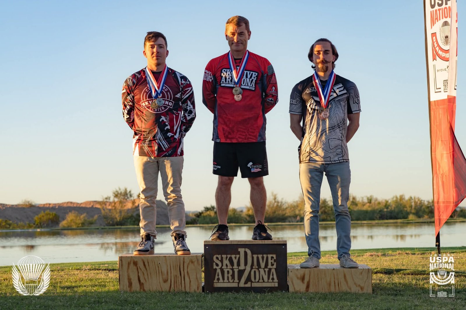 On the podium